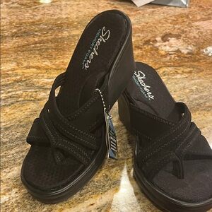Skechers Black Comfort Slides